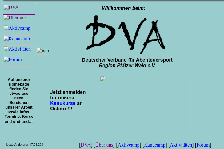 Zum Vergrößern anklicken! Homepage 2001