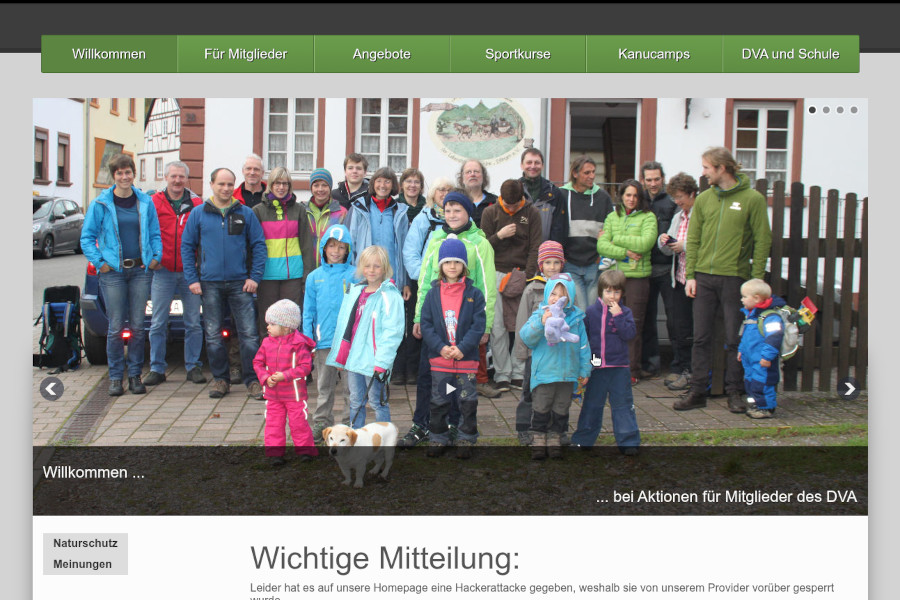 Zum Vergrößern anklicken! DVA-Homepage 2016