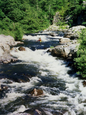 Mit dem Kajak in der Klamm von Cocurès