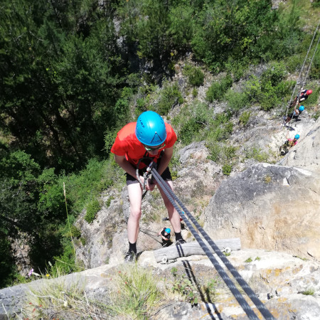 Abseilstelle im Parc d'aventure