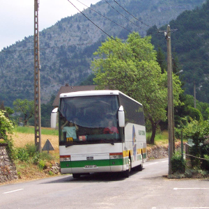 Ankunft im Camp mit dem Reisebus